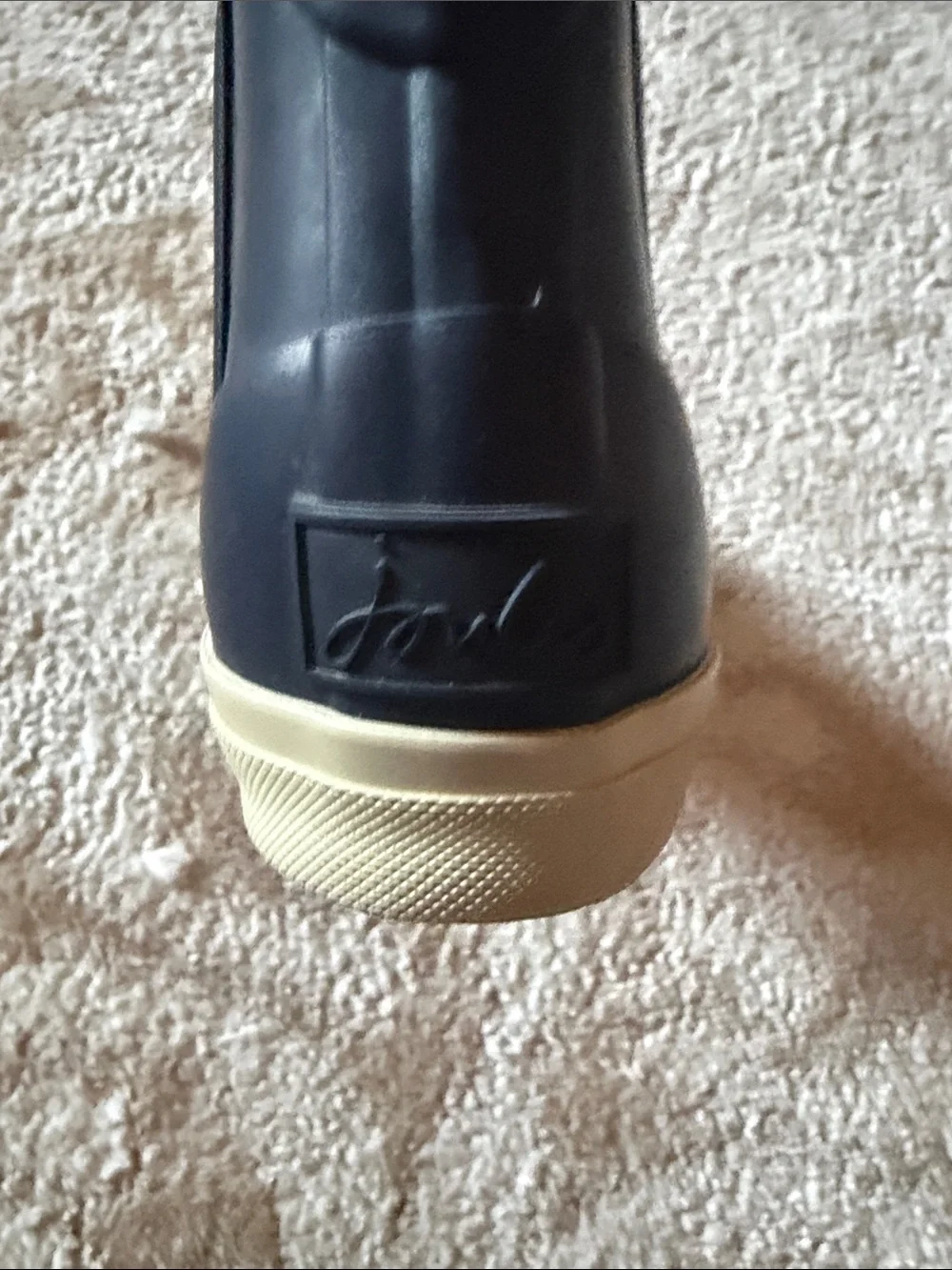 Joules Navy Chelsea Rain Boots with Red Lining and Stripe Pull Tabs